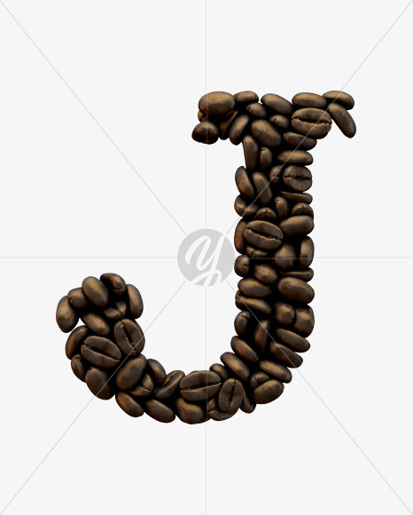 Letter J from Coffee Font on Yellow Images Creative Fonts - S51576