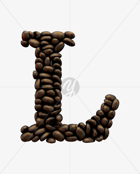 Letter L from Coffee Font on Yellow Images Creative Fonts - S51578