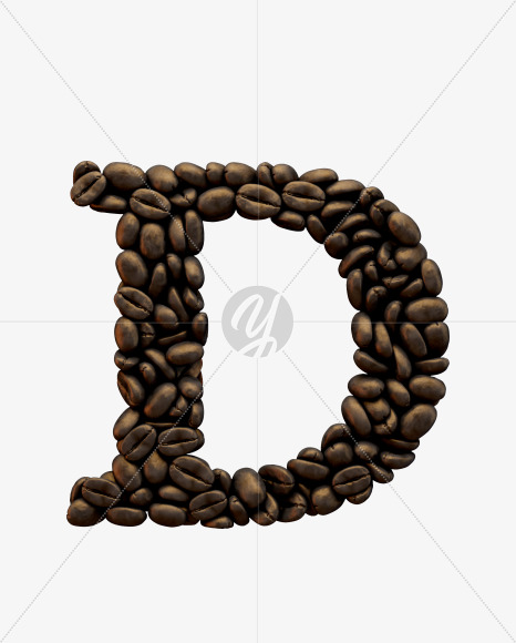 Letter D from Coffee Font on Yellow Images Creative Fonts - S51570