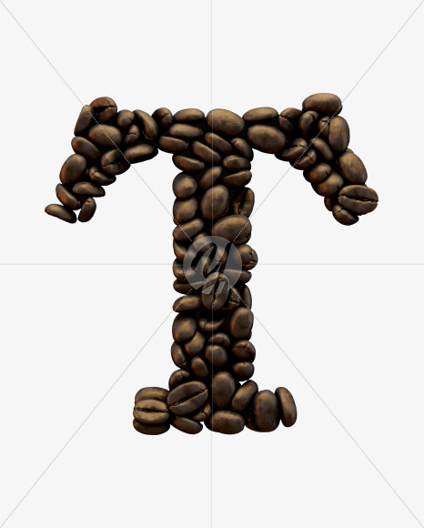 Letter T from Coffee Font on Yellow Images Creative Fonts - S51586