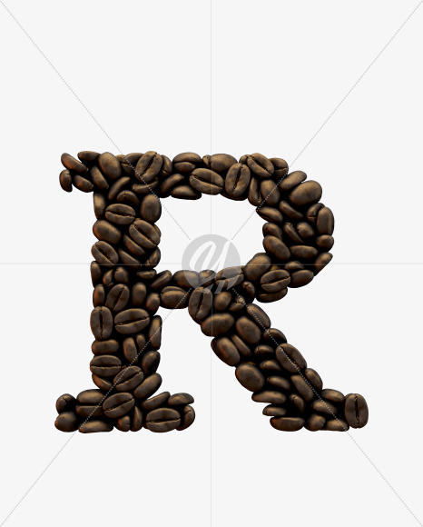 Letter R from Coffee Font on Yellow Images Creative Fonts - S51584