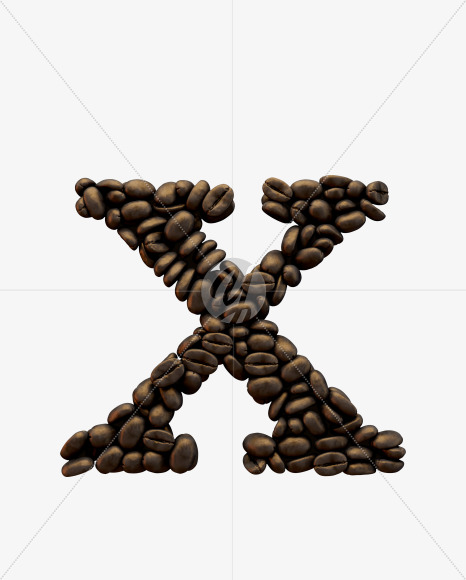 Letter X from Coffee Font on Yellow Images Creative Fonts - S51590