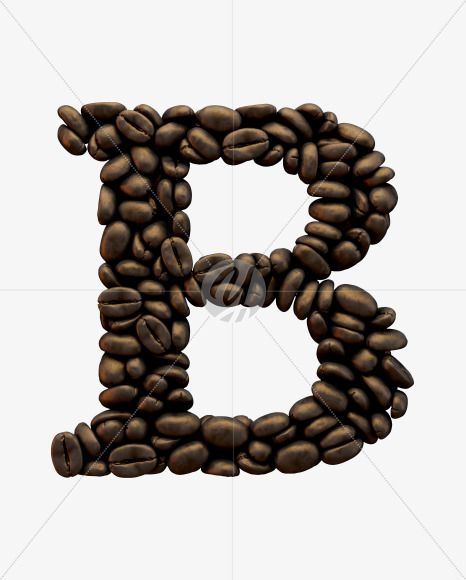 Letter B from Coffee Font on Yellow Images Creative Fonts - S51568