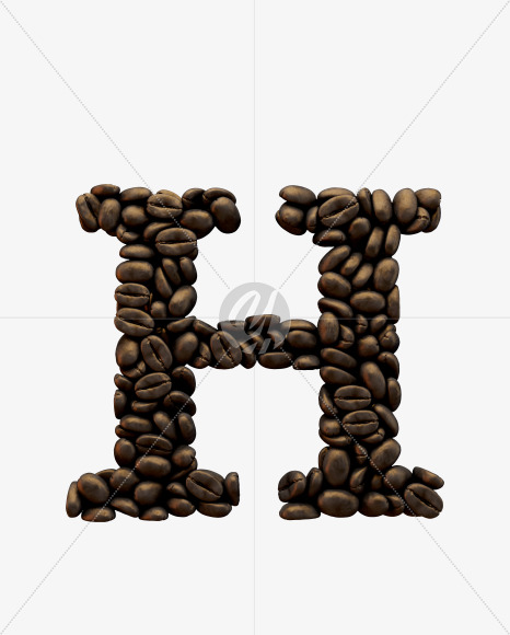 Letter H from Coffee Font on Yellow Images Creative Fonts - S51574