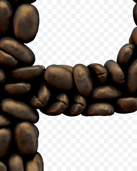 Letter P from Coffee Font on Yellow Images Creative Fonts - S51582