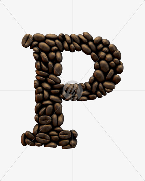 Letter P from Coffee Font on Yellow Images Creative Fonts - S51582