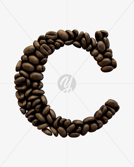 Letter C from Coffee Font on Yellow Images Creative Fonts - S51569