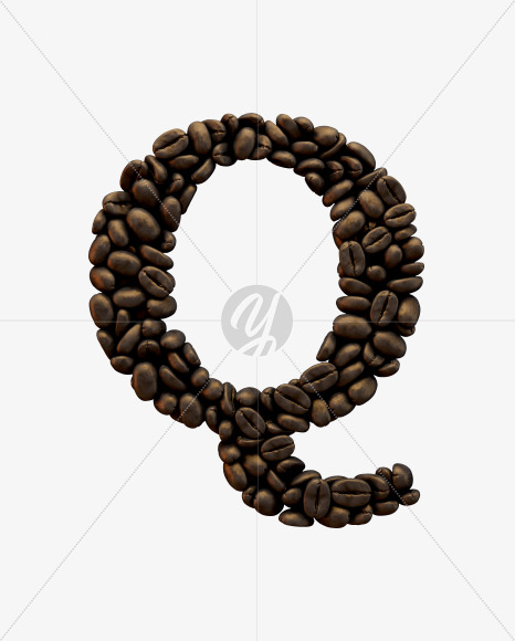 Letter Q from Coffee Font on Yellow Images Creative Fonts - S51583