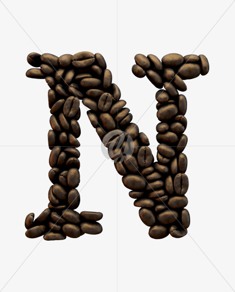 Letter N from Coffee Font on Yellow Images Creative Fonts - S51580