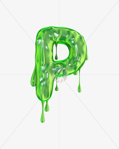 Letter p from Green slime font on Yellow Images Creative Fonts - S51637