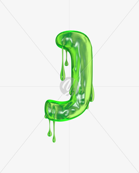 Letter j from Green slime font on Yellow Images Creative Fonts - S51631