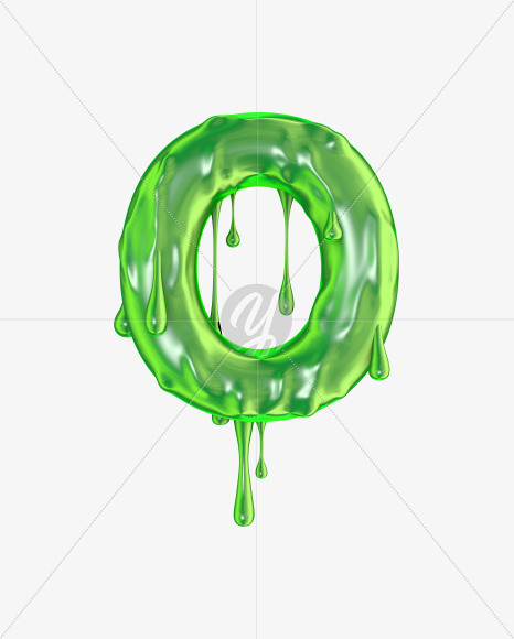 Letter o from Green slime font on Yellow Images Creative Fonts - S51636