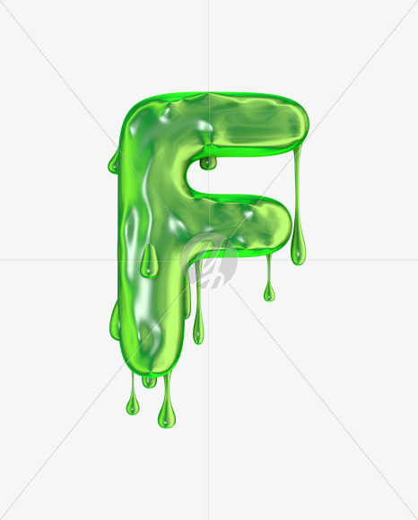 Letter f from Green slime font on Yellow Images Creative Fonts - S51627