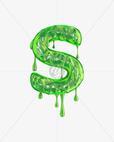 Letter s from Green slime font on Yellow Images Creative Fonts - S51640