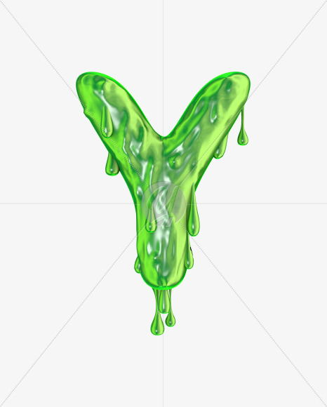 Letter y from Green slime font on Yellow Images Creative Fonts - S51646