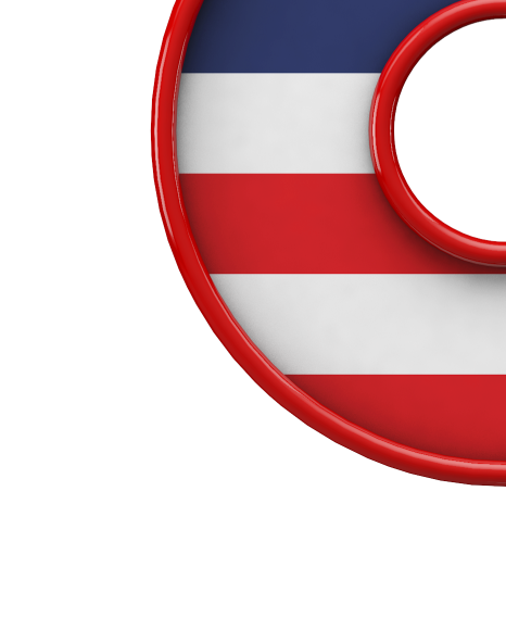 6 from USA stars and stripes font on Yellow Images Creative Fonts - S51655