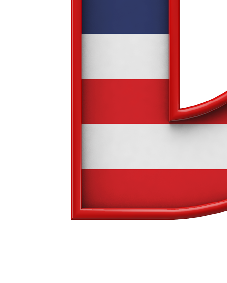 Letter d from USA stars and stripes font on Yellow Images Creative Fonts - S51662