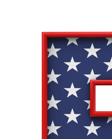 Letter e from USA stars and stripes font on Yellow Images Creative Fonts - S51663