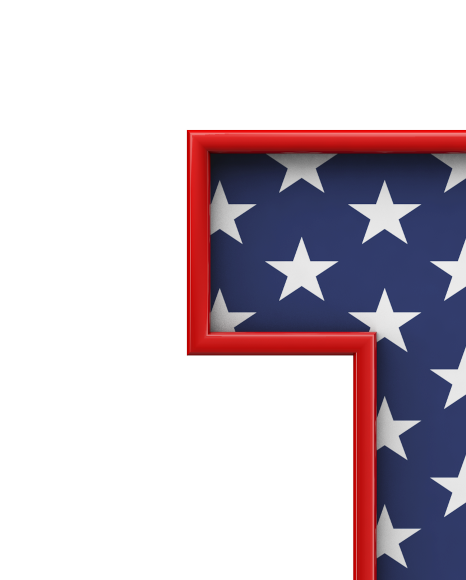 Letter t from USA stars and stripes font on Yellow Images Creative Fonts - S51678