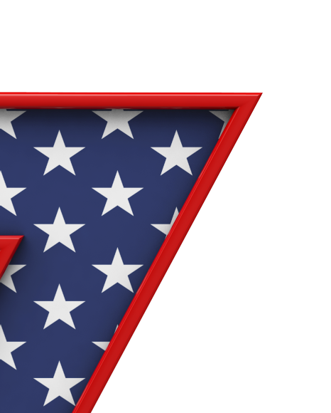 Letter z from USA stars and stripes font on Yellow Images Creative Fonts - S51684