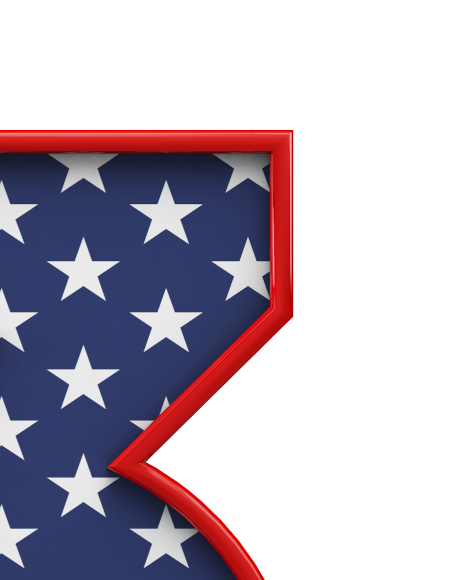 3 from USA stars and stripes font on Yellow Images Creative Fonts - S51652