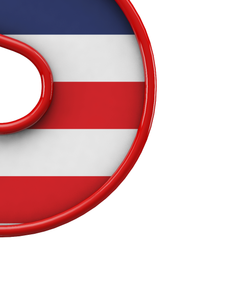 Letter s from USA stars and stripes font on Yellow Images Creative Fonts - S51677