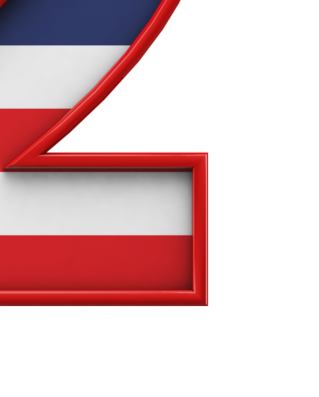 2 from USA stars and stripes font on Yellow Images Creative Fonts - S51651