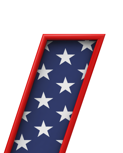 Letter v from USA stars and stripes font on Yellow Images Creative Fonts - S51680