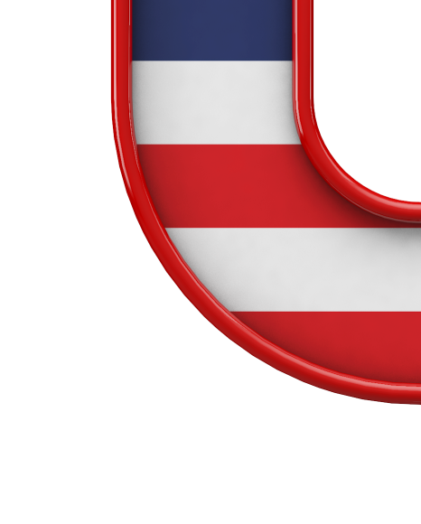 Letter u from USA stars and stripes font on Yellow Images Creative Fonts - S51679