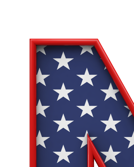 Letter n from USA stars and stripes font on Yellow Images Creative Fonts - S51672