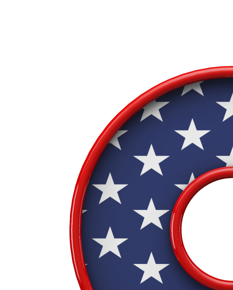 9 from USA stars and stripes font on Yellow Images Creative Fonts - S51658