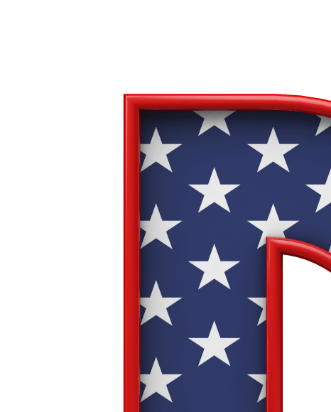 Letter p from USA stars and stripes font on Yellow Images Creative Fonts - S51674