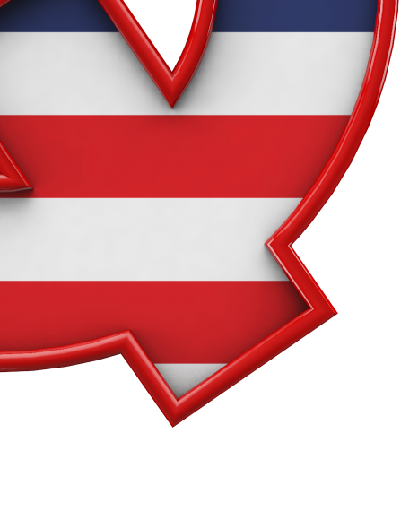 Letter q from USA stars and stripes font on Yellow Images Creative Fonts - S51675