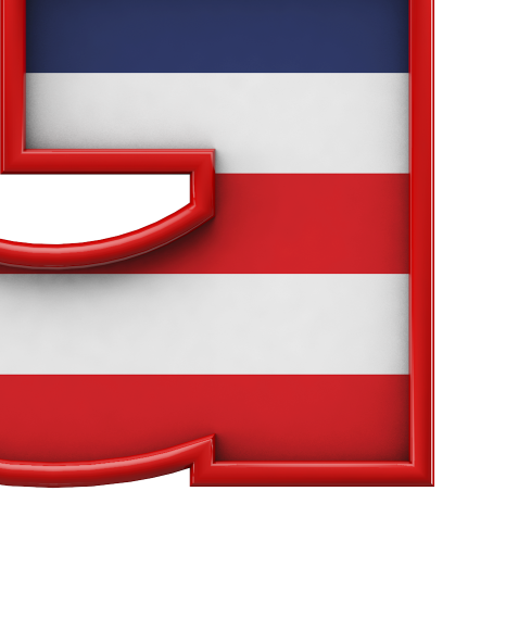Letter g from USA stars and stripes font on Yellow Images Creative Fonts - S51665