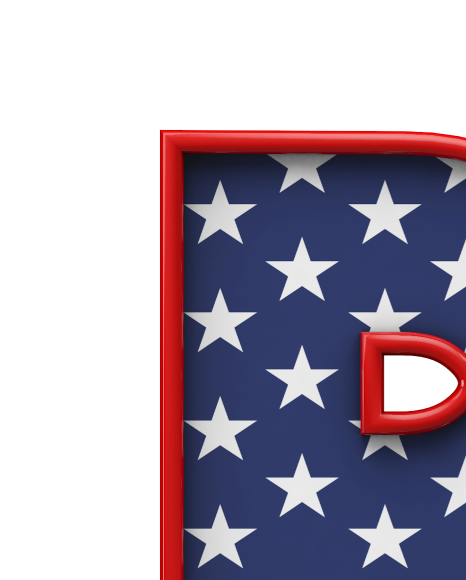 Letter b from USA stars and stripes font on Yellow Images Creative Fonts - S51660