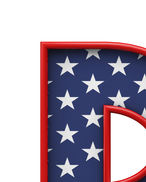 Letter r from USA stars and stripes font on Yellow Images Creative Fonts - S51676