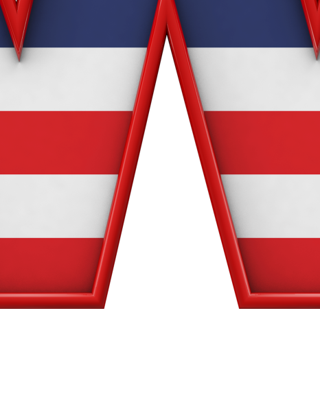Letter w from USA stars and stripes font on Yellow Images Creative Fonts - S51681
