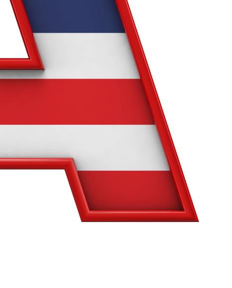 Letter a from USA stars and stripes font on Yellow Images Creative Fonts - S51659