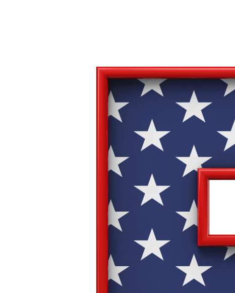 Letter f from USA stars and stripes font on Yellow Images Creative Fonts - S51664