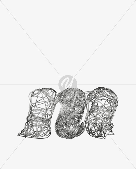 m lowercase from Bended Silver Wire Font Set. on Yellow Images Creative Fonts - S51747