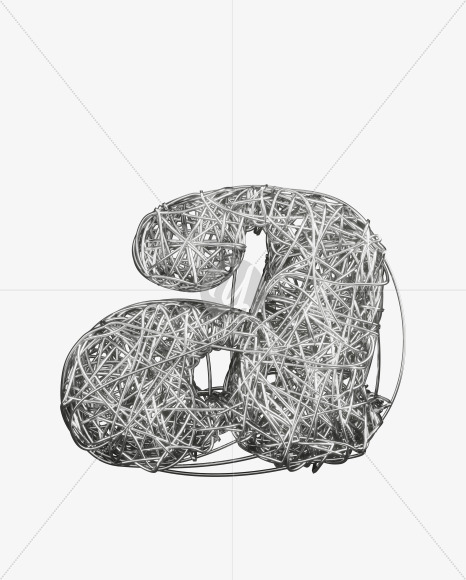 a lowercase from Bended Silver Wire Font Set. on Yellow Images Creative Fonts - S51735