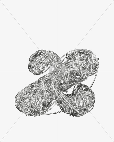 z lowercase from Bended Silver Wire Font Set. on Yellow Images Creative Fonts - S51760