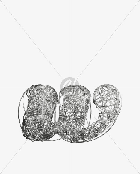 w lowercase from Bended Silver Wire Font Set. on Yellow Images Creative Fonts - S51757