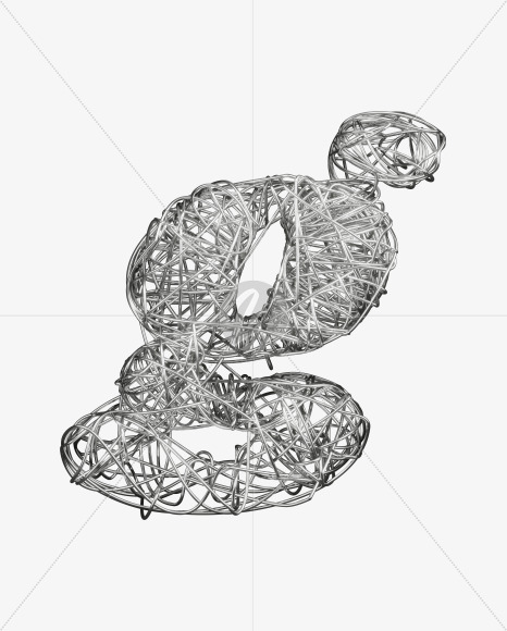 g lowercase from Bended Silver Wire Font Set. on Yellow Images Creative Fonts - S51741