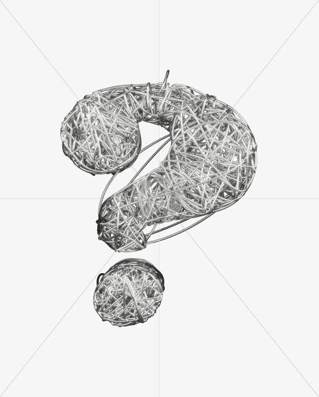 ? from Bended Silver Wire Font Set. on Yellow Images Creative Fonts - S51733