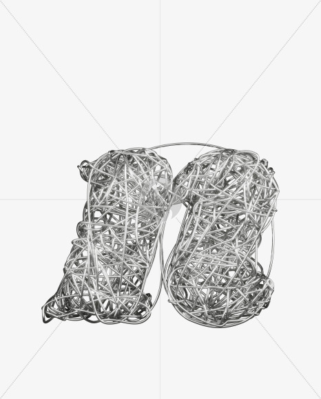 n lowercase from Bended Silver Wire Font Set. on Yellow Images Creative Fonts - S51748