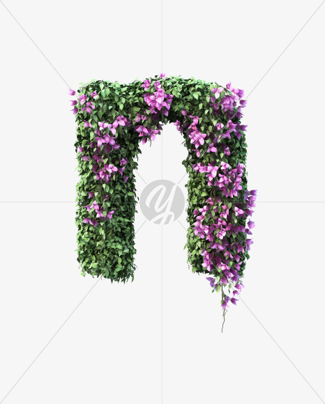 n lowecase from Bougainvillea alphabet on Yellow Images Creative Fonts - S51797