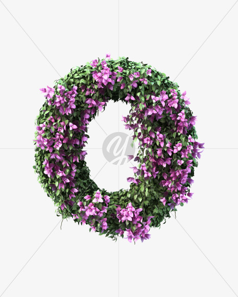 o lowecase from Bougainvillea alphabet on Yellow Images Creative Fonts - S51798