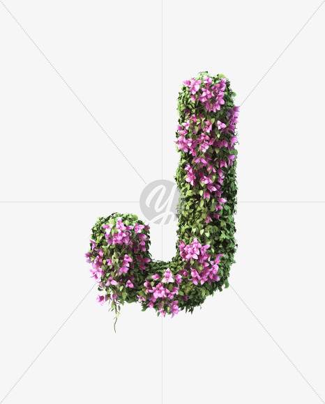 J uppercase from Bougainvillea alphabet on Yellow Images Creative Fonts - S51781