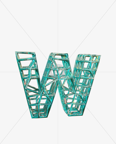 w lowercase from Sparkling Aquamarine Font. on Yellow Images Creative Fonts - S51873